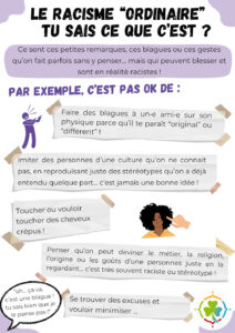Affiche "le racisme ordinaire, tu sais ce que c'est?"